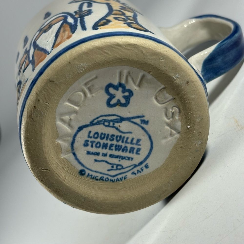 USA Made Louisville Stoneware Noahs Ark Pottery Small Coffee‎ Cup Mug - Picture 5 of 5